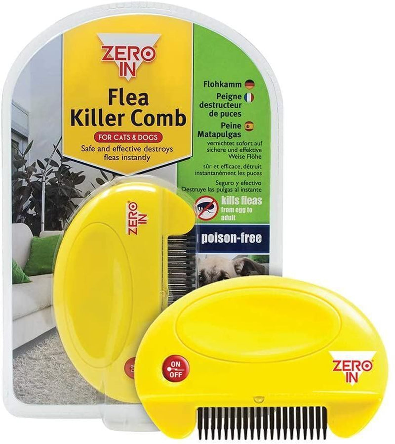 Zero in Electric Flea Egg Killer Comb Controlpet Dogs Cats Battery Operated