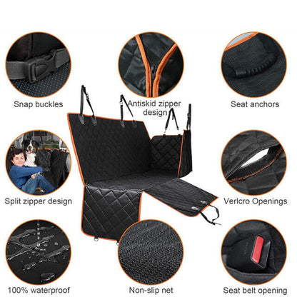 XL Waterproof Pet Car Seat Cover Dog Safety Protector Mat Rear Back Seat Hammock