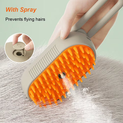 3-In-1 Dog Hair Brush Cat Hair Brush Electric Pet Cleaning Brush Steam Spray Brush Massage Hair Removal Comb anti Flying Brush