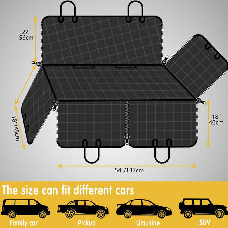XL Waterproof Pet Car Seat Cover Dog Safety Protector Mat Rear Back Seat Hammock