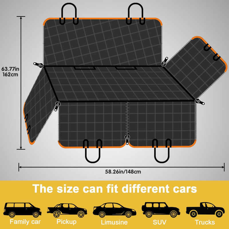 XL Waterproof Pet Car Seat Cover Dog Safety Protector Mat Rear Back Seat Hammock
