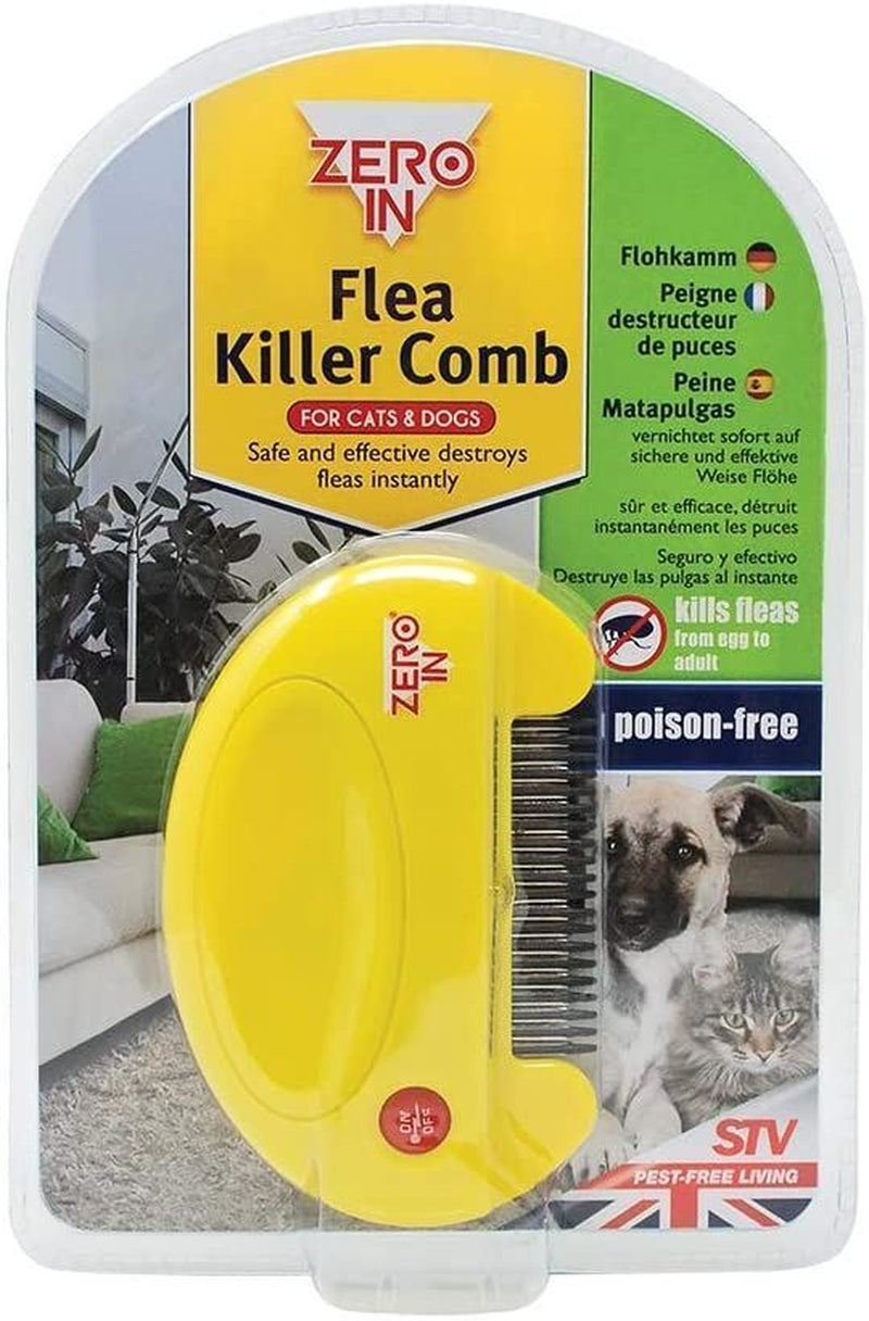 Zero in Electric Flea Egg Killer Comb Controlpet Dogs Cats Battery Operated
