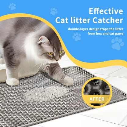 Cat Litter Mat Double Honeycomb Layer Design Waterproof Non-Slip Material Cat Litter Tray Mat 40CM*60CM