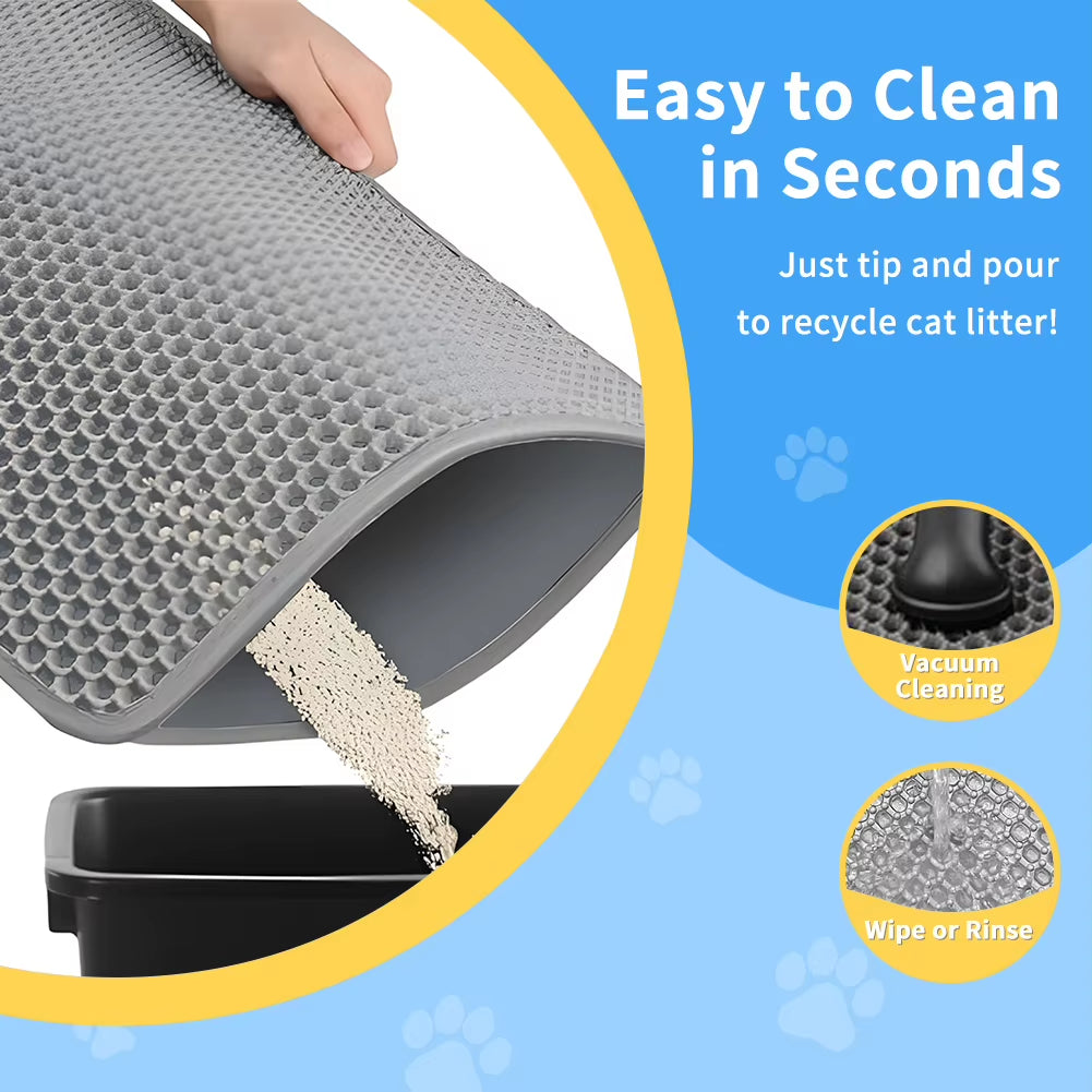 Cat Litter Mat Double Honeycomb Layer Design Waterproof Non-Slip Material Cat Litter Tray Mat 40CM*60CM