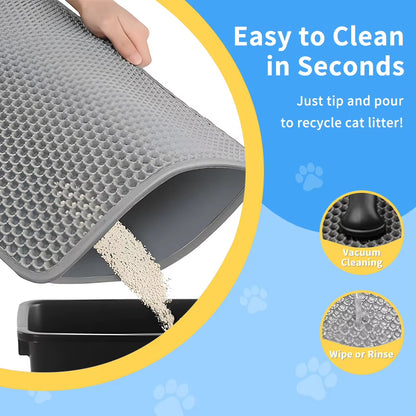 Cat Litter Mat Double Honeycomb Layer Design Waterproof Non-Slip Material Cat Litter Tray Mat 40CM*60CM