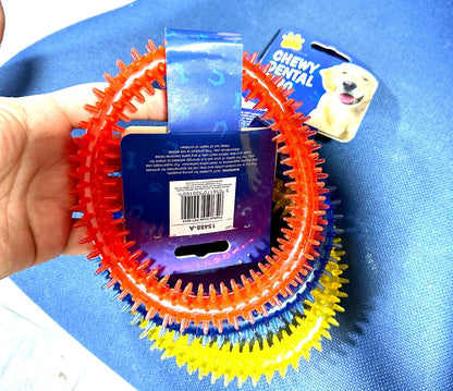 Largedog Puppy Rubber Chew Ring Toys Teething Pet Bite Dental Circle Healthy Gum