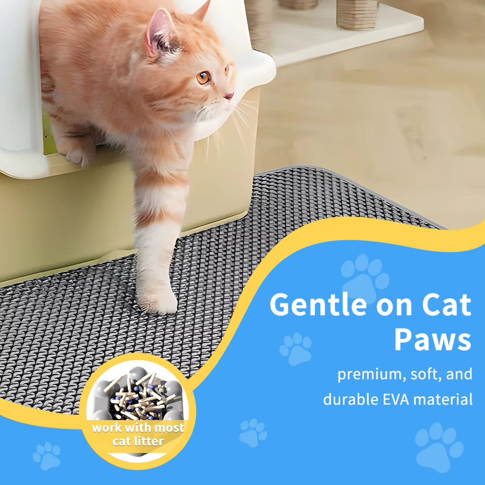 Cat Litter Mat Double Honeycomb Layer Design Waterproof Non-Slip Material Cat Litter Tray Mat 40CM*60CM