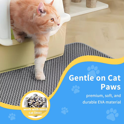 Cat Litter Mat Double Honeycomb Layer Design Waterproof Non-Slip Material Cat Litter Tray Mat 40CM*60CM