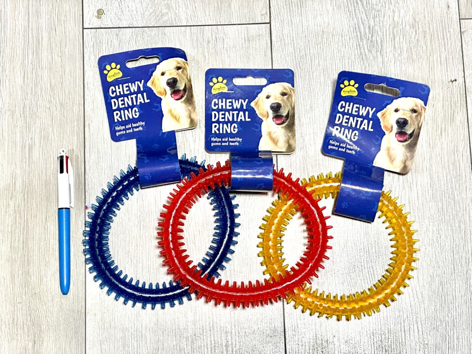 Largedog Puppy Rubber Chew Ring Toys Teething Pet Bite Dental Circle Healthy Gum