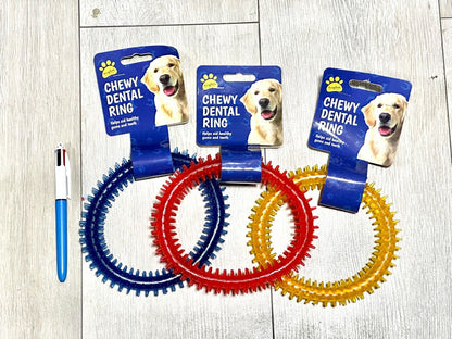 Largedog Puppy Rubber Chew Ring Toys Teething Pet Bite Dental Circle Healthy Gum